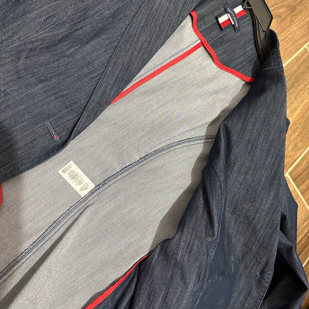 Tommy Hilfiger Women Denim Puff Shoulder Blazer - Picture 2 of 2